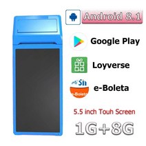 카드 포스기 POs 이지체크 단말기 신화포 NFC PDA 안드로이드 8.1 터미널 POS 5.5 인치 터치 스크린 내장, 03 Blue PDA_01 EU 플러그