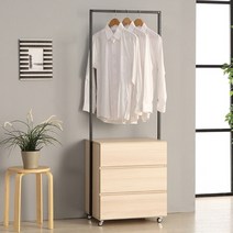 이동식행거 서랍식행거 스탠딩옷걸이 3단 600, 애쉬