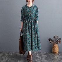 도니와 플라워 롱원피스 꽃무늬 원피스 홈드레스 라미ZA20