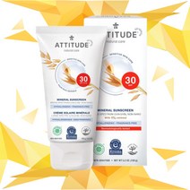 애티튜드 민감피부용 성인 미네랄 선크림 트러블없는선크림 순한선크림 SPF30 150g 1개 Attitude SPF30 Mineral Suncream 150g 1Pack, 선크림 150g