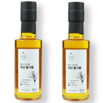 청람 국산 저온압착 들기름 180ml, 2개