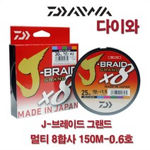 다이와 제이 브레이드 8합사 150m 멀티컬러 [ 그린피싱 ], 7.제이-브레이드 150m-2.5호-멀티