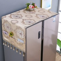 먼지방지 커버 양문 냉장고 뚜껑 수건 심플 현대 보호 티슈 시트 오픈 도어 위 천으로 만든 덮개 가리개 2274489772, 태양 꽃 -쌀과 카 -양문 냉장고 6
