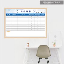 칠성칠판 840*600 700*500 월중행사표 일정표 외근현황, 외근현황/MDF오크