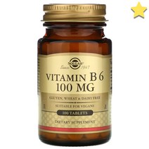 솔가 비타민 B6 피리독신 100mg 100정, 1개, 기본