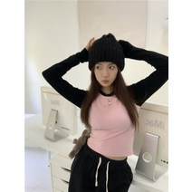 여성 봄 여름 롱슬리브 나그랑 배색 긴팔 티셔츠