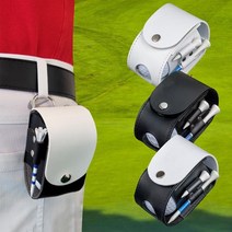 골프공 보관용 파우치 허리밴드 작은 공2개 가능 캐디용품 골프볼 보관 파스텔 컬러 가죽 케이스, 블랙