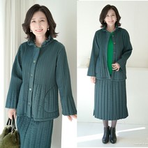 J31167 누빔플리츠 와이어자켓엄마옷중년여성의류