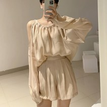 [랜덤플레이]오프숄더 쉬폰 시원한 투피스