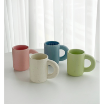 허니상점 통통 뭉툭 점박이 머그잔 두꺼운 손잡이 머그컵 유니크 감성 답례품 /4color, 오션