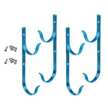 4 pcs 풀 폴 행거 브래킷 정원 도구에 대 한 울타리 후크 잎 진공 호스, 21.6cmx7.6cm, 알루미늄 합금, 푸른