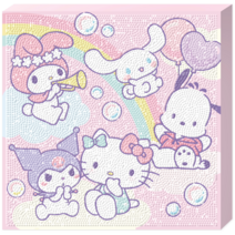 DIY 캔버스형 보석십자수 (산리오 캐릭터즈-레인보우) 25x25cm