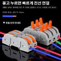 전기용품컨넥터 휴대용 전선콘넥터 무탈피전선커넥터 2p콘넥터, 신형/0.005KG*3