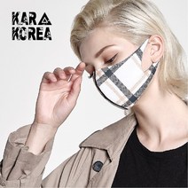 [카르마스크 본사직영] *아이보리체크코트* [사이즈 M] KC안전인증 클래식 (100%국산) 연예인 원조 패션마스크, 1개입, 1개