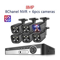 무선홈캠 강아지홈캠 PTZ카메라 IP카메라 홈캠 펫캠 MISECU UHD POE 보안 시스템 야외 8MP 얼굴 감지 H265 CCTV 레코드 감시 보호 키트 8CH 4K P2P, 10.2T  8CH NVR AND 6PCS CAM