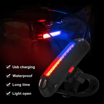 LED경광등 경광봉 신호봉 주차스토퍼 자전거 테일 라이트 usb 충전식 cob led 산 자전거 테일 라이트 mtb 안전 경고 자전거 후면 조명 후면 자전거 램프 5 84, 1-빨간색과 파란색