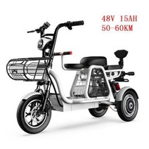 성인용 전기자전거 세발 세바퀴 500W 48V 최대 120KM 배터리 탈착식, 해외배송, White 15AH 50-60KM