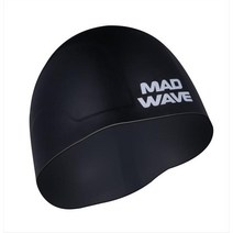 madwave 수영 모자 빠른 수영 실리콘 모자 fina 승인 수영 helment 모자 방수 남성과 여성 수영 모자, MW-블랙, 한 사이즈
