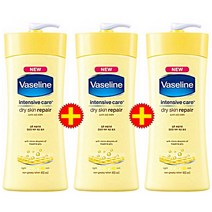 바세린 인텐시브 케어 드라이 스킨 리페어 로션 450ml 3개 향기로운 고보습 저자극, 3개 [기능성 샘플 증정]