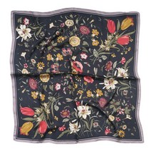 봄 여름 스카프 작은 여성스러운 사각형 꽃무늬 스카프여성 70x70cm