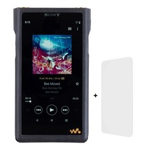 소니 워크맨 NW-WM1AM2 전용 미테르 케이스 + 화면 보호 필름 For Sony Walkman WM1AM2 이탈리아 가죽 보호 커버 MITER, 블랙 이태리PU인조가죽