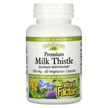 네추럴팩터스 실리포스 피토섬 클리니컬 스트렝스 밀크 씨슬 160mg 베지테리안 캡슐 글루텐 프리 비건, 60개입, 6개