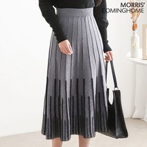 모리스커밍홈 줄 배색 플리츠 니트 스커트 M2212SK116D
