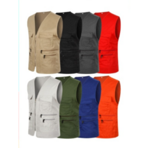 방검복 방탄조끼 방탄복 남성용 멀티 포켓 장식 여행자 조끼 단색 낚시 야외 탑, [01] Army green, [01] L, 1개