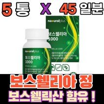 먹는 보스웰니아 보스웰릭산 보스웰닉산 보스엘니아 보스웰리아 녹색입 홍합분말 비타민디 AKBA KBA 해조 칼슘 산화 마그네슘 상어 연골 분말 해조칼슘 엔 아세틸 글루코사민, 5통(45일)