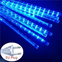 크리스마스장식 트리장식 전구 8 튜브 30cm 50cm 태양 광 야외 led 유성우 비, EU 플러그 - 파란색