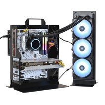 초소형PC itx 컴퓨터 케이스 노트북 용 외부 수냉 도크 브래킷 240 360mm 쿨러 라디에이터 다기능 스텐트 90, 하얀