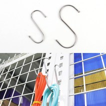 스텐 S 자 고리 10P 에스 후크 행거 매장 걸이 캠핑 모자 압축봉 걸이, 대, 사진참조