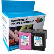 HP 잉크 카트리지 교체 호환 HP 300 XL CC640E CC643E HP D1600 D2500 D5500 F2400 F4200 F4400 F4500 시리, 한개옵션1, 04 2pk--Black