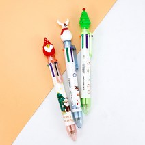 크리스마스 6색볼펜 산타선물 캐릭터볼펜, 랜덤