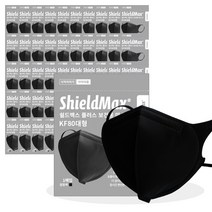 쉴드맥스플러스보건용마스크(KF80)(대형)(검정색), 50매