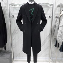 리버클래시 블랙 베이직 캐시미어 SEMIOVER-FIT 더블 코트 LIW21983 -22 F/W