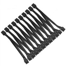 10Pcs 20Cm 그래픽 카드 8 핀 암-2X8P(6 + 2) 연장 전원 케이블 남성 Pcie Express 4 라인 커넥터, 01 Black