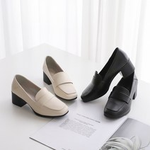 베이직 클래시 밴딩 굽 로퍼 5cm 2컬러