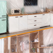 인테리어 보양비닐 바닥 공사 페인트 가림막 테이프 보양 비닐, (스티커형) 4mX20m