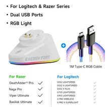 로지텍호환 G403 G502 X Plus G703 G903 HERO Lightspeed Dock Station G PRO X Superlight Hero GPW2 마우스 무선충전기, RGB Cable(1M), Black
