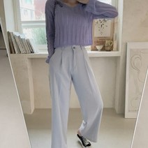 여성 팬츠 바지 데일리 비코드 찰랑 핀턱 와이드 .디작소