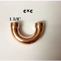 1 38 따옴표 35mm 180도 리턴 벤드 c x c 구리 엘보 황동 피팅 냉동 부품 에어컨 피팅 파이프 피팅