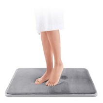 메모리 폼 목욕 매트 미끄럼 방지 샤워 카펫 부드러운 발 패드 장식 바닥 보호대 흡수성 빠른 건조 욕실 깔개 물세척카페트타일, 1.4X30X40cm, 01 Gray