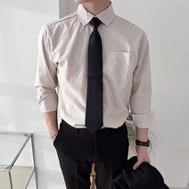 진땡 남성용 3컬러 피그먼트 워싱 스트라이프 카라 긴팔 셔츠