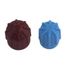 GHSHOP 4xR134a 자동 AC A/C 밸브 캡 냉매 밸브 고/저 전압 먼지 커버, 20mm, 블루 브라운, 플라스틱