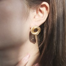 Her Lab 14k 금도금 후프 귀걸이