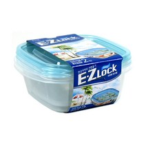 포스아트 락앤락 이지락파스텔 정사각 610ml 2P(HLE8200WBLUE)