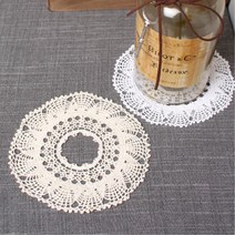 소품 장식 인테리어 도일리 미니 레이스 러너 엔틱한, 베이지