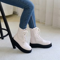 홍대언니 레이스업 통굽 워커부츠 CA21B1803 (5cm)