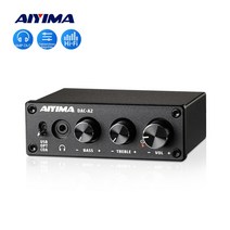 AIYIMA 미니 하이파이 2.0 디지털 오디오 디코더 USB DAC 헤드폰 앰프 24비트 96KHz 입력 USB/동축/광출력 RCA Amp DC5V, 블랙입니다.